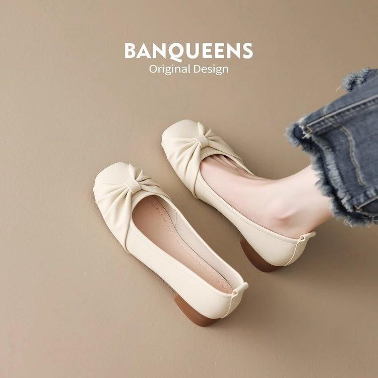 Single shoes women's 2025 new spring and summer flat bottom shallow mouth ladyshoes Mary Jane shoes ballet low heel gentle evening shoes