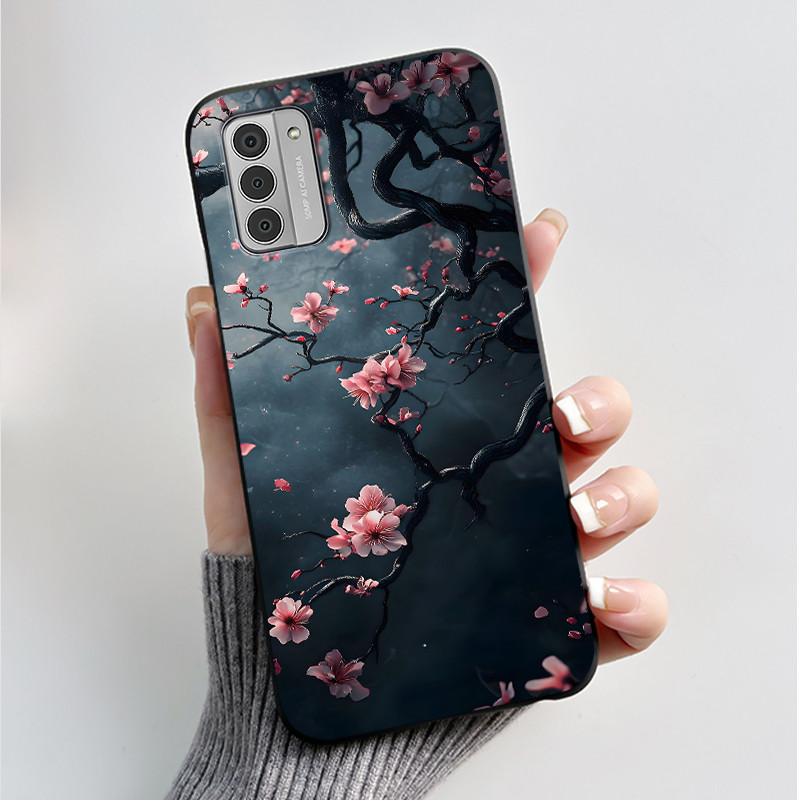 Custodia per Telefono Stampata Per Nokia G42/Nokia G310 5G/Nokia G60 5G/Nokia G100 Cover Guscio Morbido in Silicone Nero Custodie Carine con Fiori e Cartoni Animati