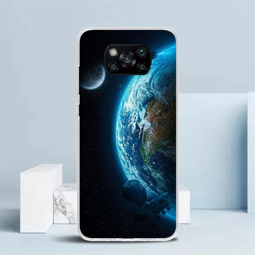 Earth Stars Space Phone Case For Xiaomi Poco F7 Ultra X5 X6 X7 Pro M7 Redmi 15C 15 13C 13 12C 12 10C 10 10A 9 9C 9A 9T Cover Poc