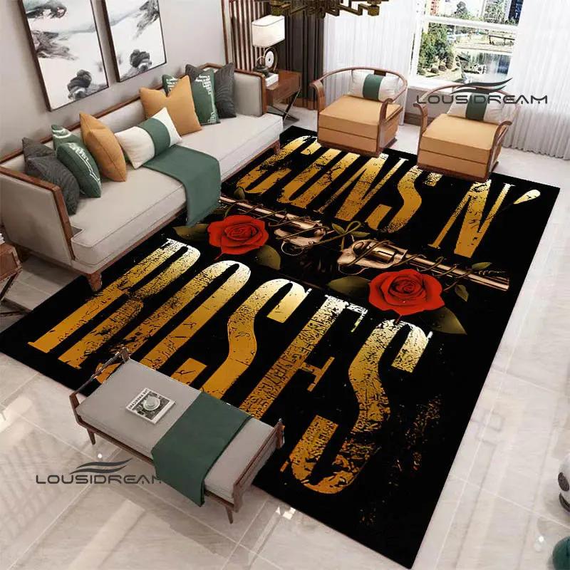 Guns n'roses band retro print carpet fashion home decoration non -slip carpet photography propsmal area rug birthday gift