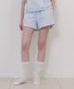 LAMINEZ Striped Button Shorts - Sky Blue