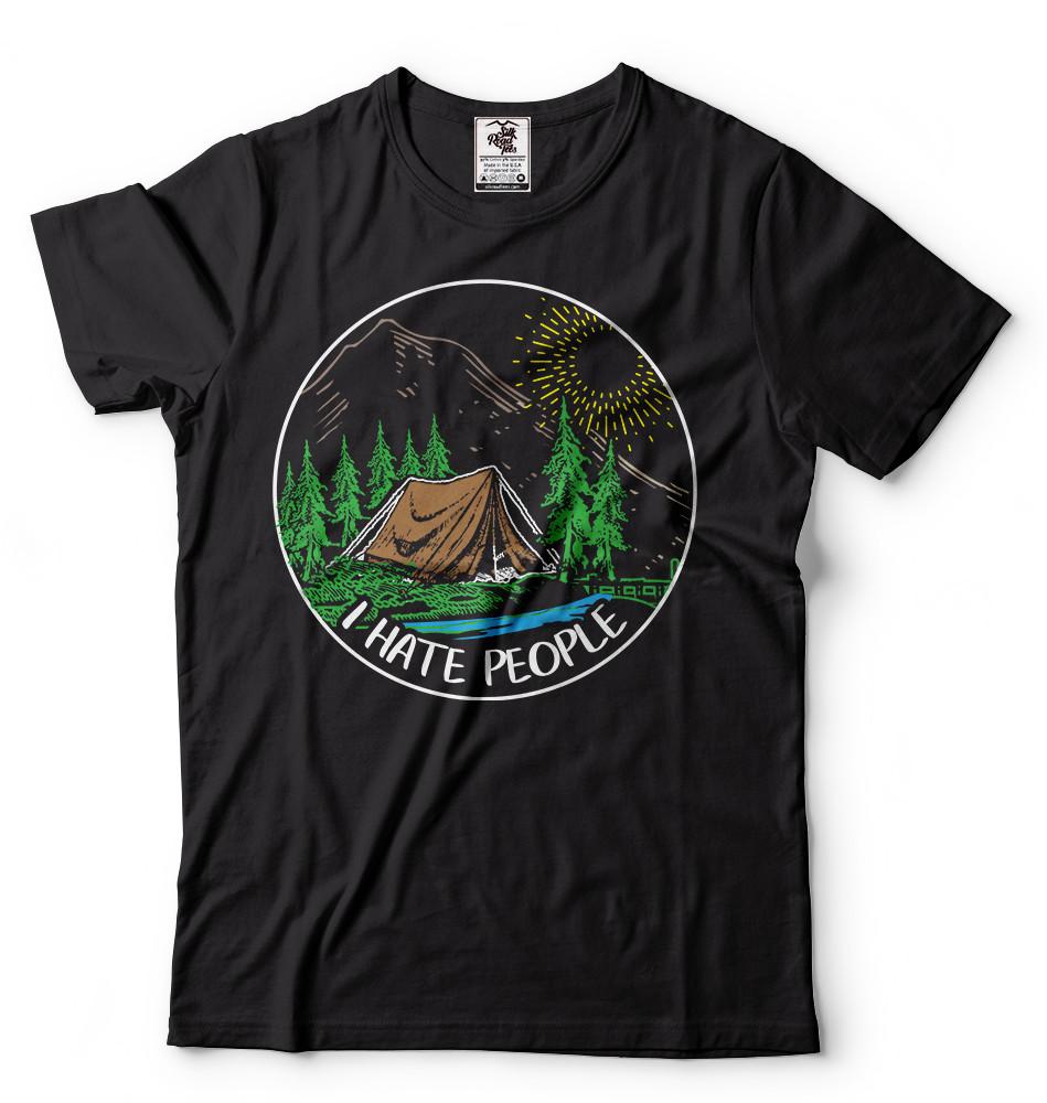Camping T-shirt Funny Camping Forest Mountain hiking shirt Summer Birthday Gift 4XL