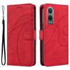 For OnePlus Nord CE4 Lite 5G/Oppo K12x 5G (China) Case Shockproof Wallet Card Holder Leather Phone Cover Curved Line
