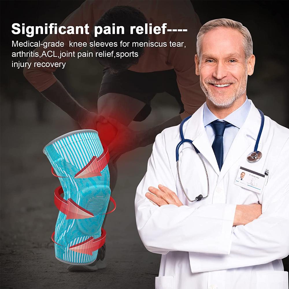 Bracetop 1Pcs Knee Brace Compression Knee Sleeve Gel Pad Support & Side Stabilizers For Patella Tendon Stabilizing,Meniscus Tear
