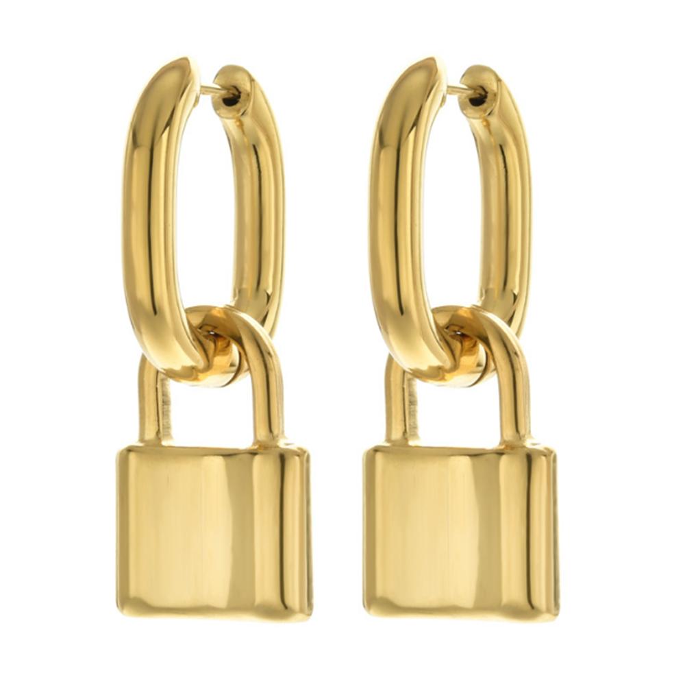 

316L Stainless Steel Lock English Letter B Titanium Detachable Earrings No Fade