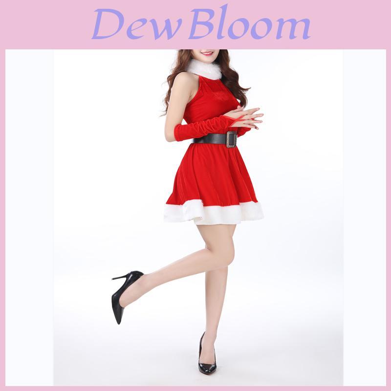 Women Deluxe Mrs Santa Claus Christmas Fancy Dress Costume With Fluffy Trim For Festive Parties