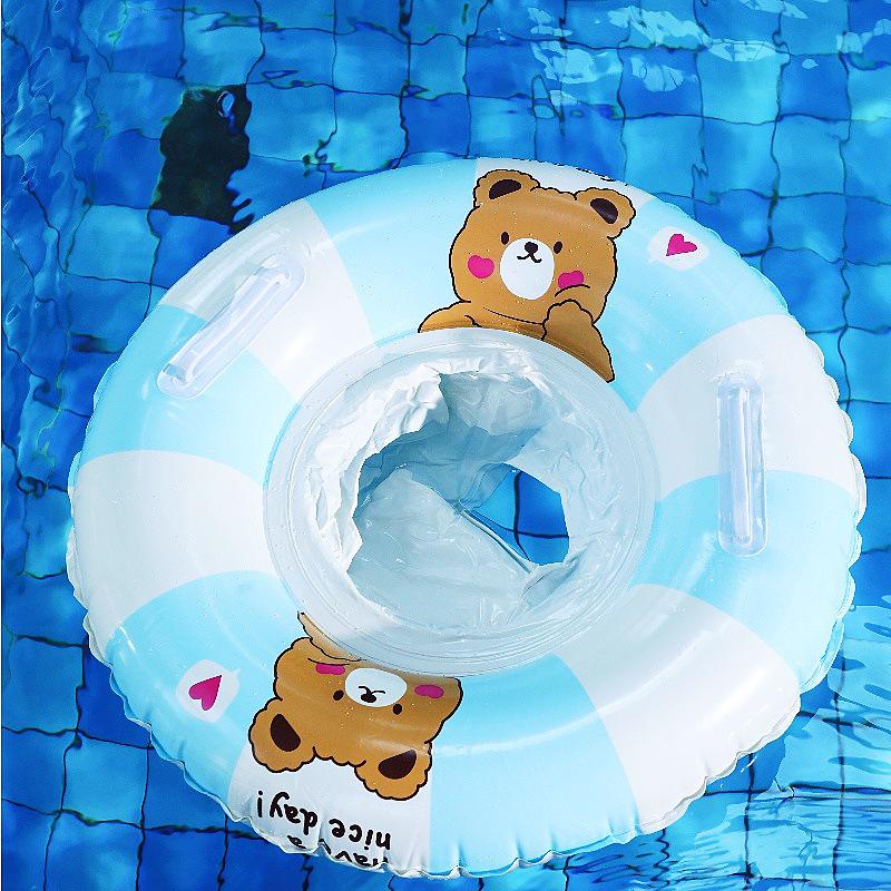 Large Toddler Boat-Themed Swimming Ring with Canopy & Steering Wheel