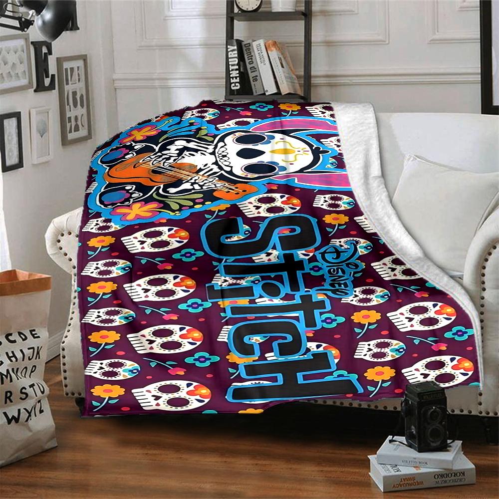 1Pc Day Dead Celebration Flannel Blanket, Soft And Comfortable, Casual Warm, Camping Travel, Christmas, Halloween Xmas Gift S1138