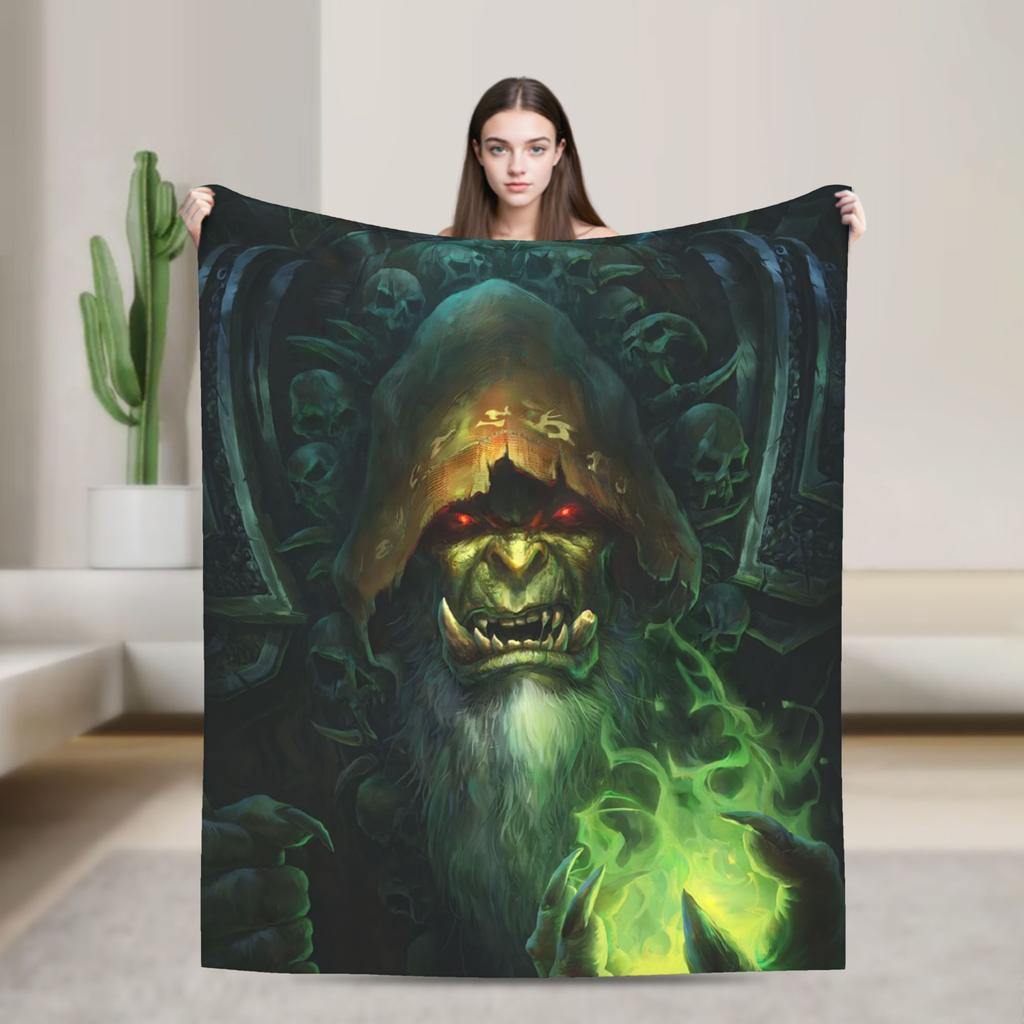 World of Warcraft Game Flannel Blankets Super Warm Throw Blanket for Outdoor Travel Office Aesthetic Bedspread Sofa Bed Cover