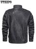 Men's Casual Vintage Style PU Leather Jacket With Pockets -  Stylish & Durable - For Everyday Wear - Perfect Gift for Fashionable Men