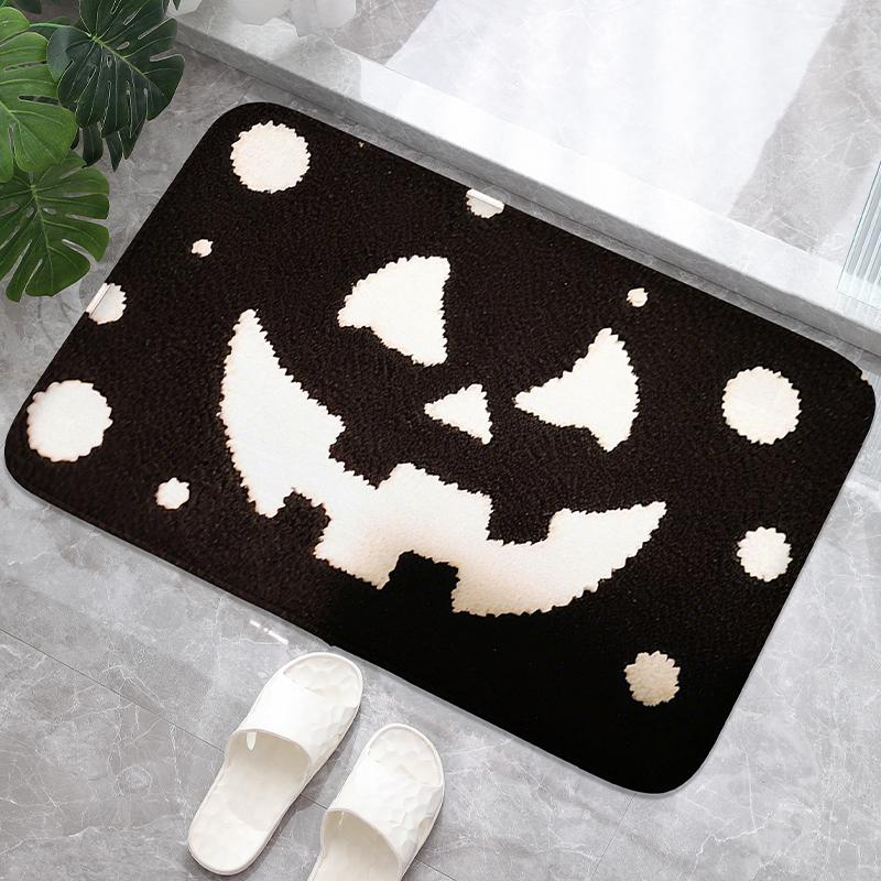 Moonnight Kitten Printed Bathroom Anti Slip Floor Mat, Washbasin Absorbent Foot Mat, Shower Room Small Carpet, Bathroom Door Mat
