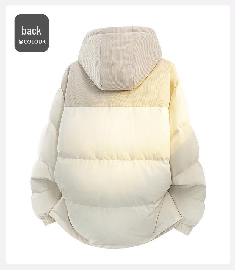 Men's 2025 Winter Corduroy Patchwork Down Jacket - Loose, Casual, Thickened, Warm, Couple Style Coat