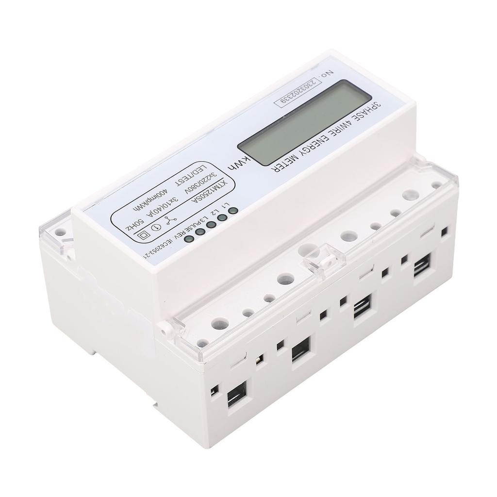 3 Phase 4 Wire Energy Meter 7 Digit LCD Display Voltage Power Current Voltmeter Ammeter Monitor 3x22
