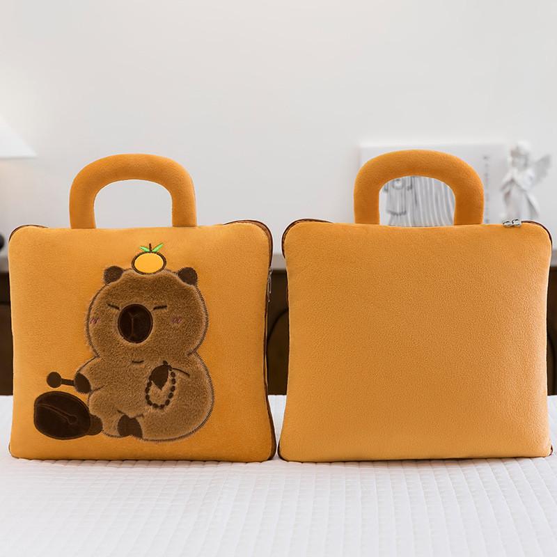 Capybara 2in1 Cartoon Quilt Office Nap Pillow Car Blanket Multifunctional