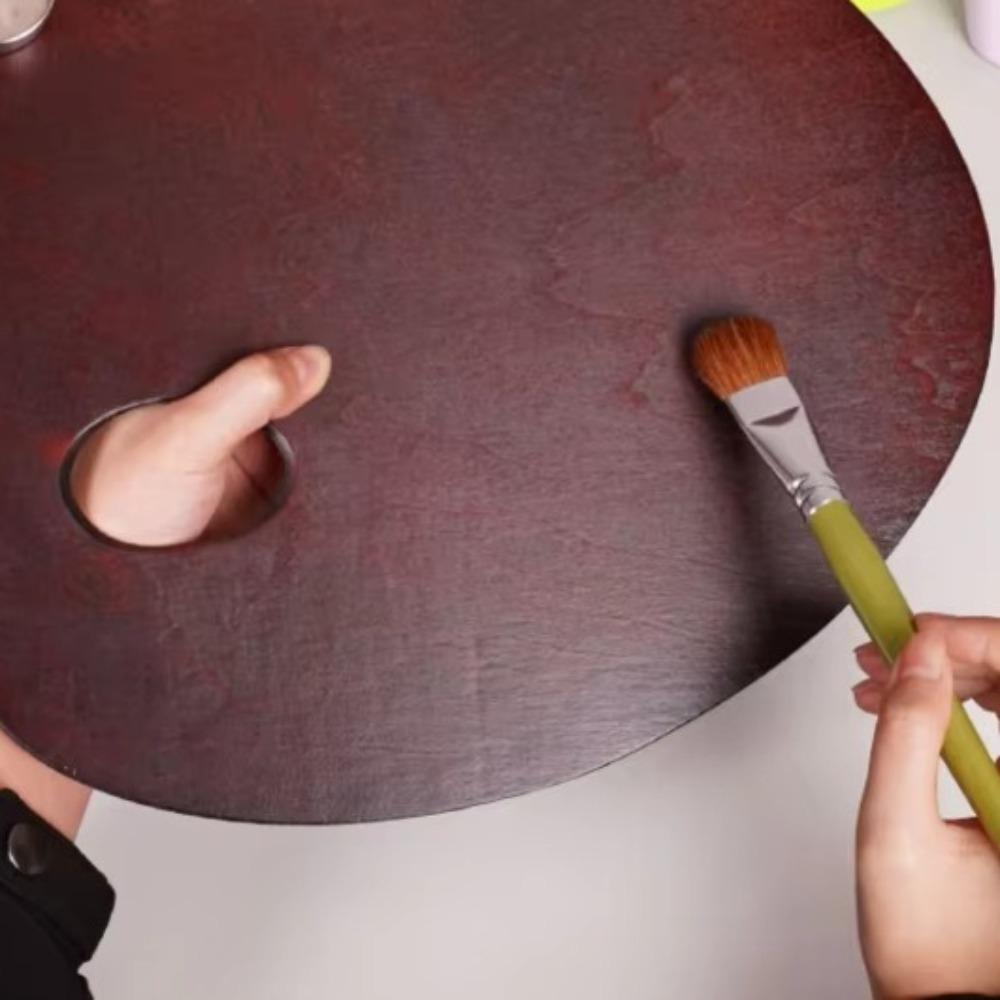 Vintage Oil Painting Palette Oval/Square Color Mixing Board Acrylic Paint Tray Art Supplies