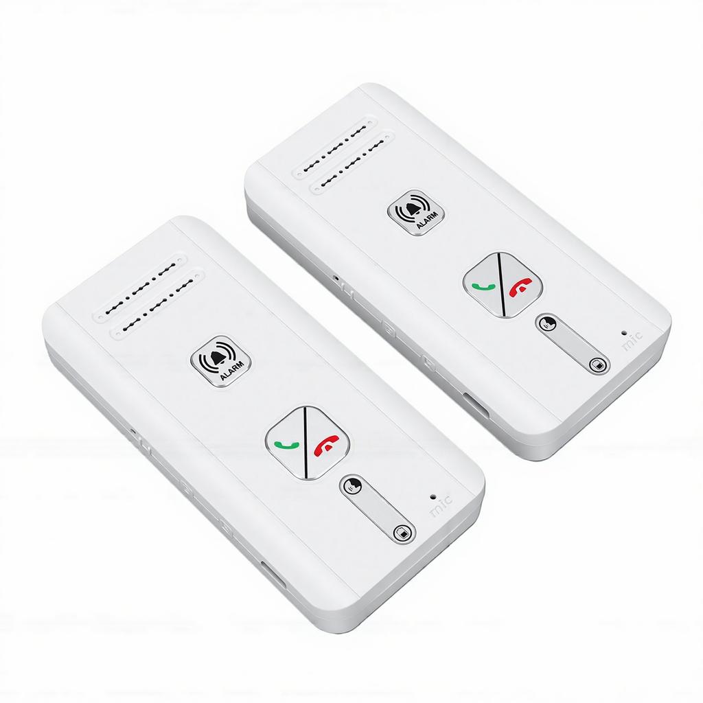 Kabelloser Zwei-Wege-Interkom-Pager, Vollduplex, große Reichweite, für den Heimgebrauch, Interkom für ältere Menschen, weiß.