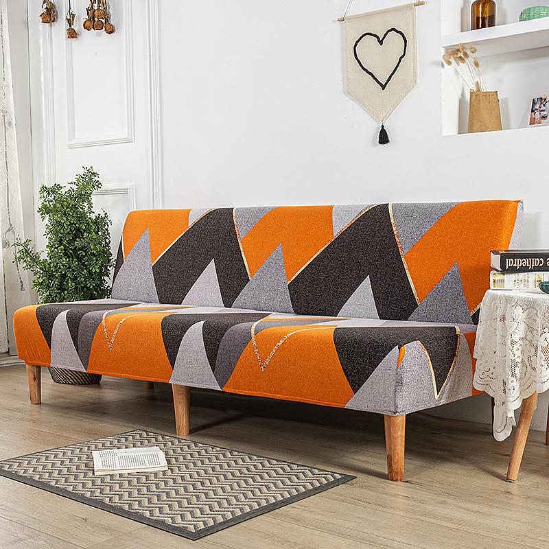 Stretch Futon Cover Armless Sofa Slipcover Folding Sofa Bed Couch Cover Washable Furniture Protector for Sofa Without Armrest