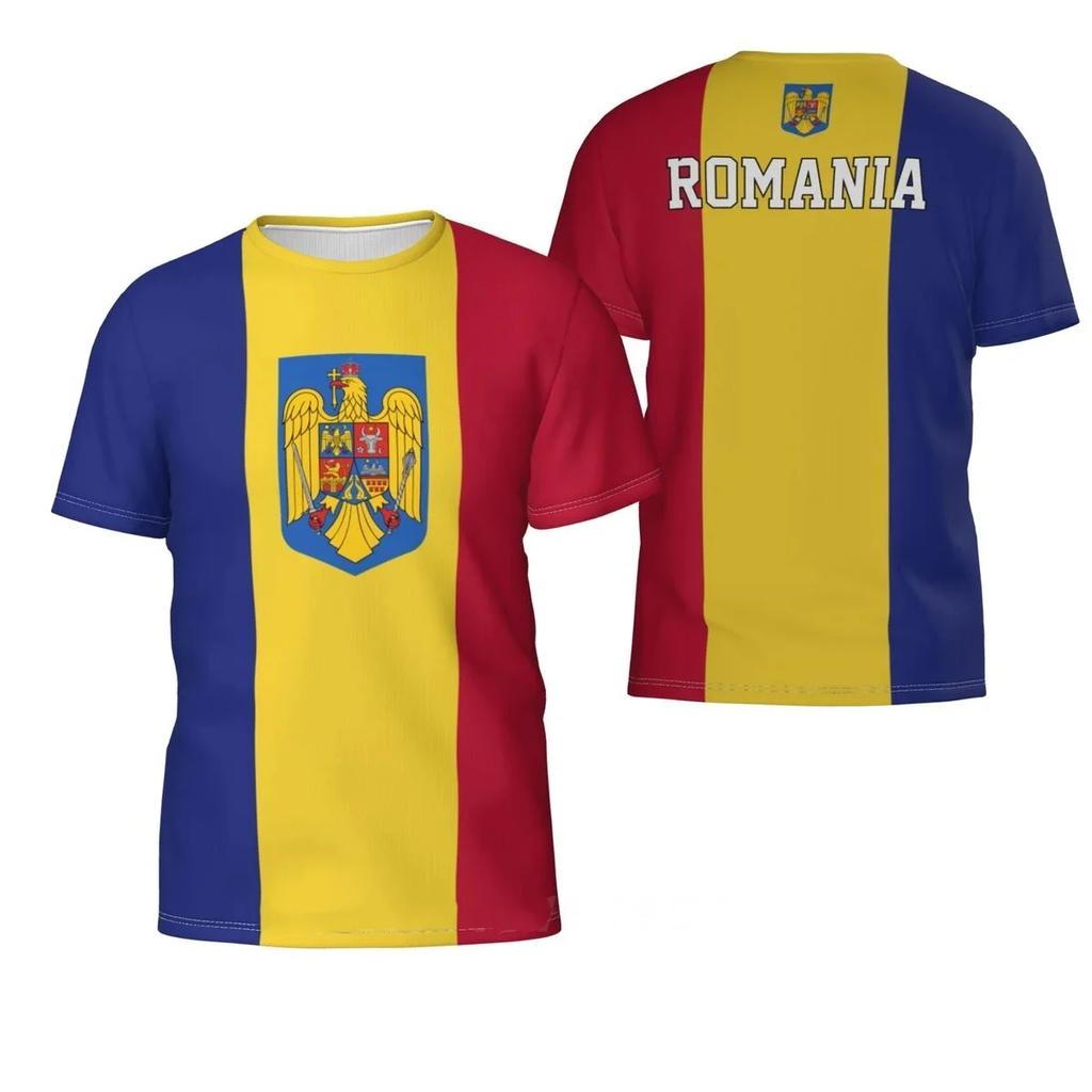 Romania Football Jersey Romanian Flag Graphic T Shirts for Men Gym Sports Tee Shirts 3D Soccer Club Team T-shirt Women Clothing