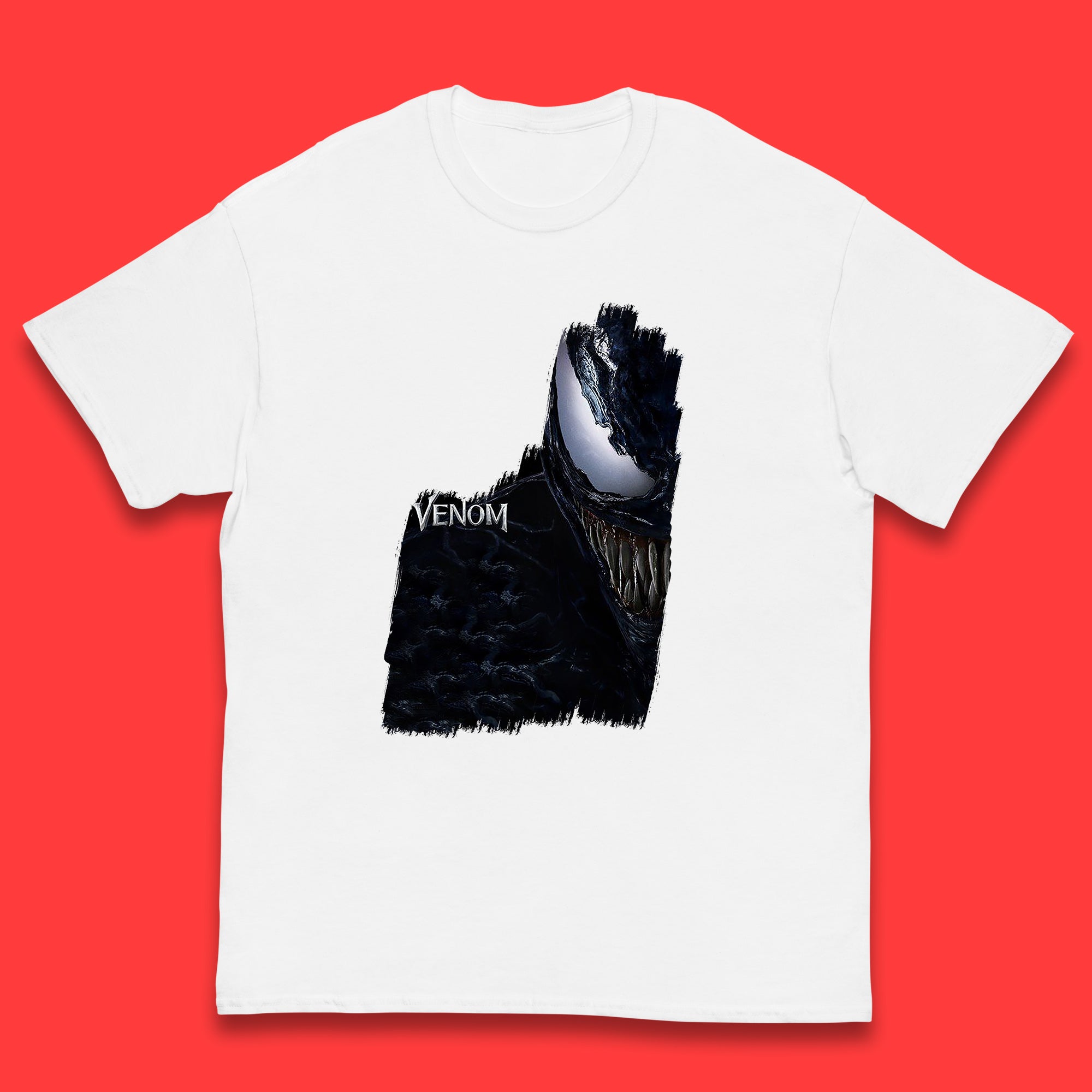 

Angry Venom Amoled Half Face And Body Logo Marvel Avengers Superheros Movie Character Kids T Shirt 150