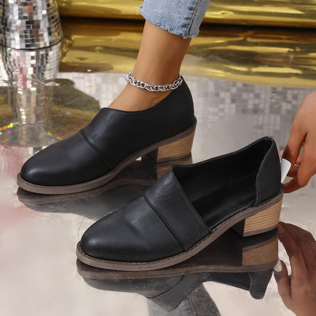 Fashion Women Pumps 2024 New Spring Ballet Slip-on High Heels Shoes for Women Large Size Pointed Toe Mary Jane Shoes Zapatos De Mujer