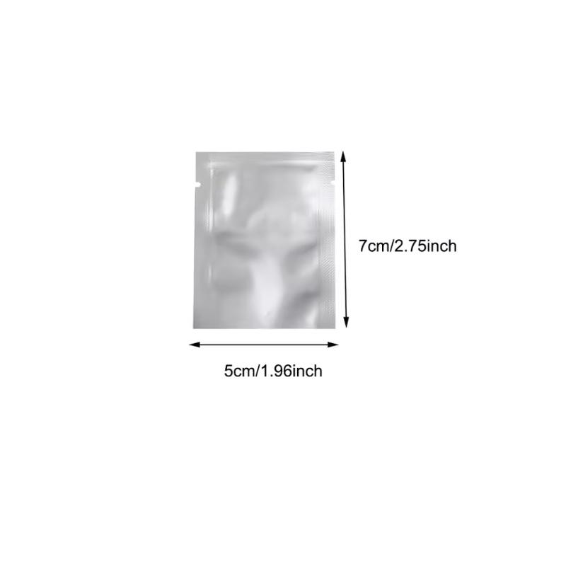 

100Pcs Silver Dumb Transparent Bags Heat Seal - Top Open Mylar Foil Bag Matte Surface Plastic Food Package Powder/Sauce Pouch 5x7cm
