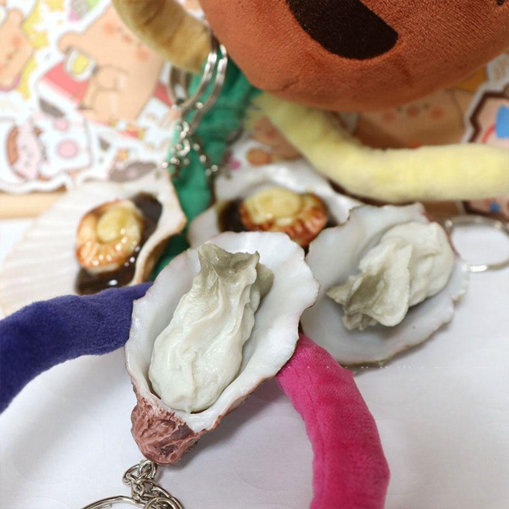 Interest Oyster Scallop Model Key Ring Creative Seafood Pendant Key Chain  Car Bag Ornaments