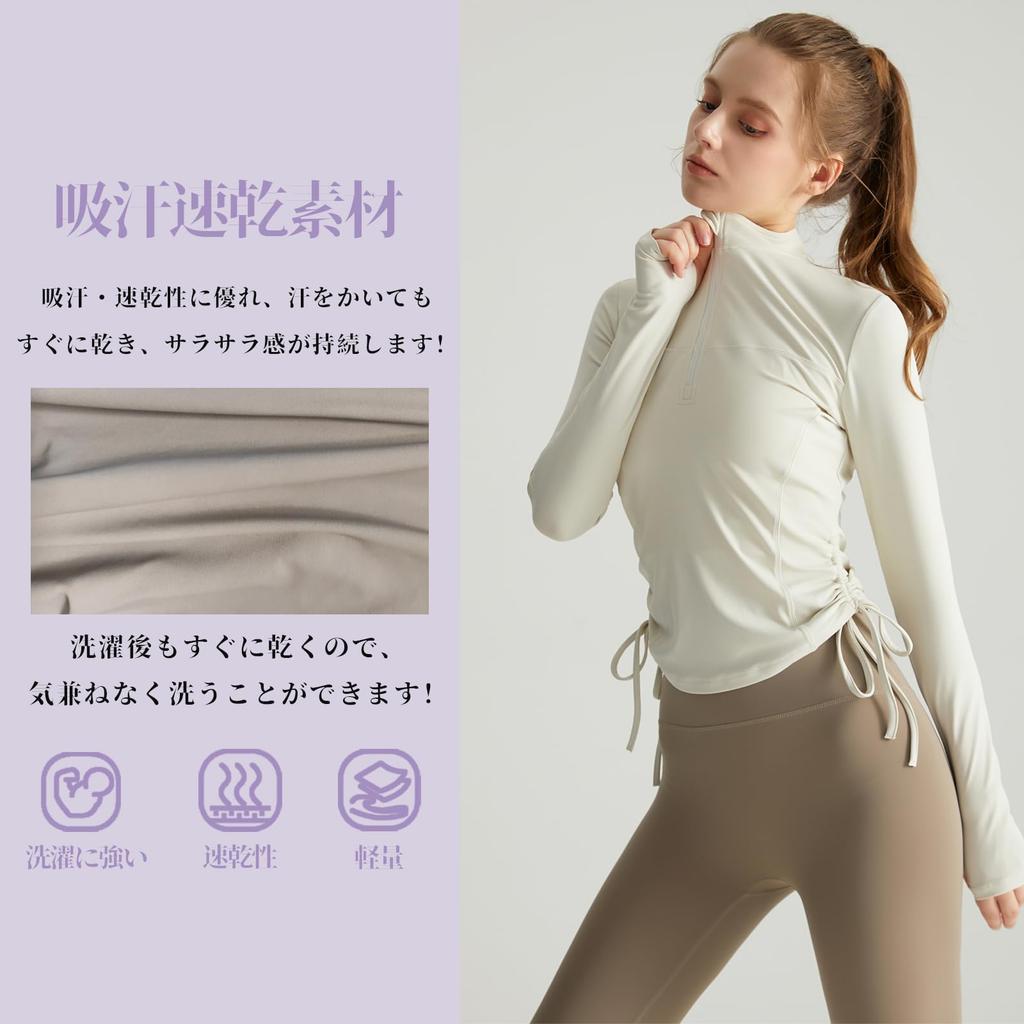 Solcy Sportswear and Yoga Long Sleeve with High Half and Thumb and Perfect for and Size Black Women's Top, T-Shirt Neck, Zipper, Holes,