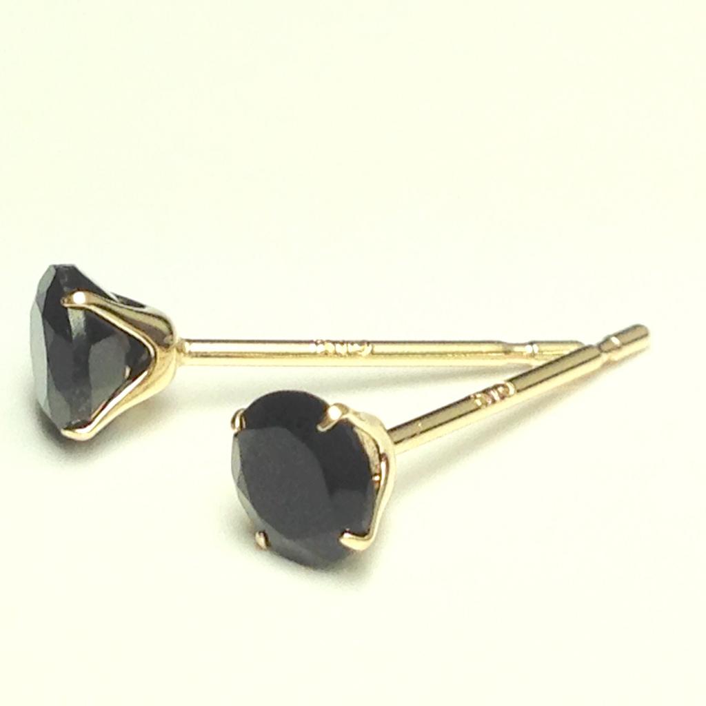 Candy K10 Onyx Round Earrings [Candy] BCktmt-on-yg