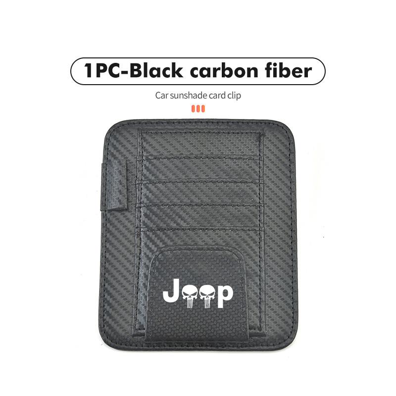 Car Sunvisor Storage Clip Multi-Pocket Card Ticket Clip Organizer Interior Accessories For Jeep JK JL JKU TJ YJ CJ Wrangler AMY1