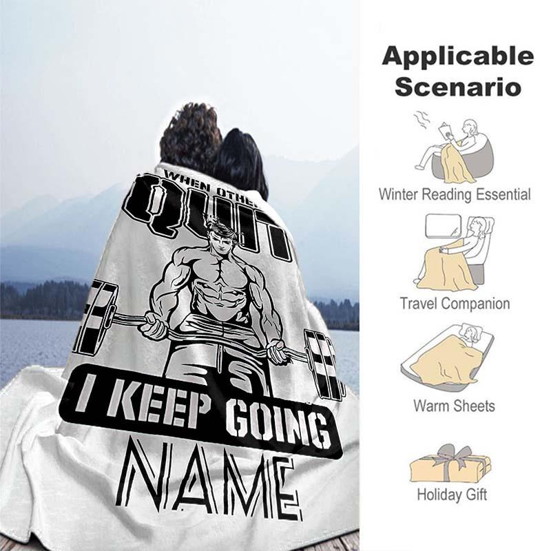 Weightlifting Exercise Customize Your Name Blanket Warm Comfortable Soft Blanket For Chair Office Sofa Bed Sofa Office Camping Suitable For Gifting