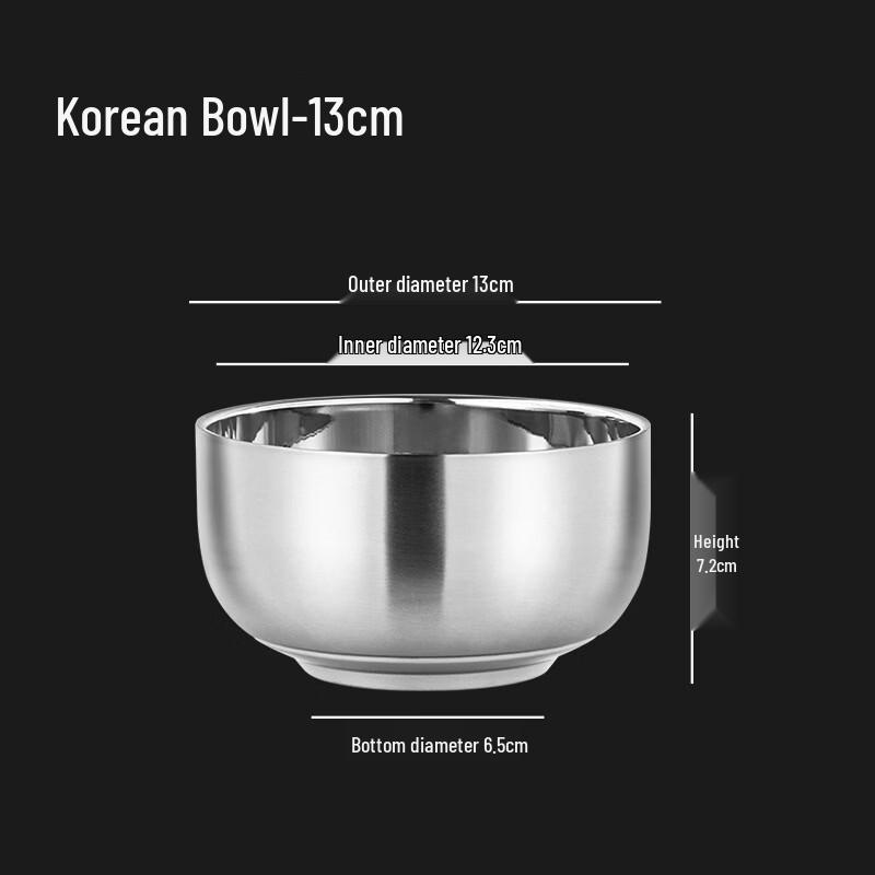 Shixun 304 Stainless Steel Double-Layer Insulated Korean Style Soup Bowl