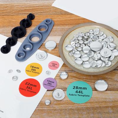 100 Pcs Cover Button Kit 5 Different Size Cover Buttons DIY Covered Buttons for Clothes Hats Sweaters Backpacks DIY Crafts Acces