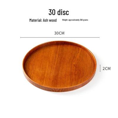 ZISIZ Holzrundes Serviertablett-Set
