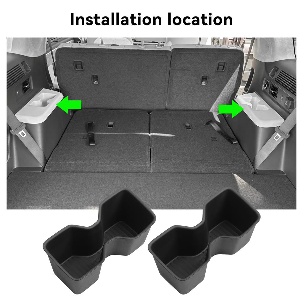 For Hyundai Santa Fe 6/7 Seats 2024-2026 (3 Row Only) Door Side Cup Holder Insert Cup Box Shock-Absorbing Storage TPE Tidying