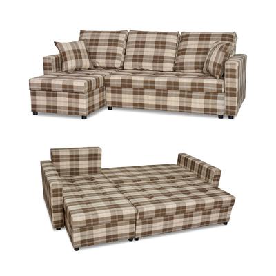Ecksofa Winston Schlaffunktion Family Möbel Gitter braun - beige