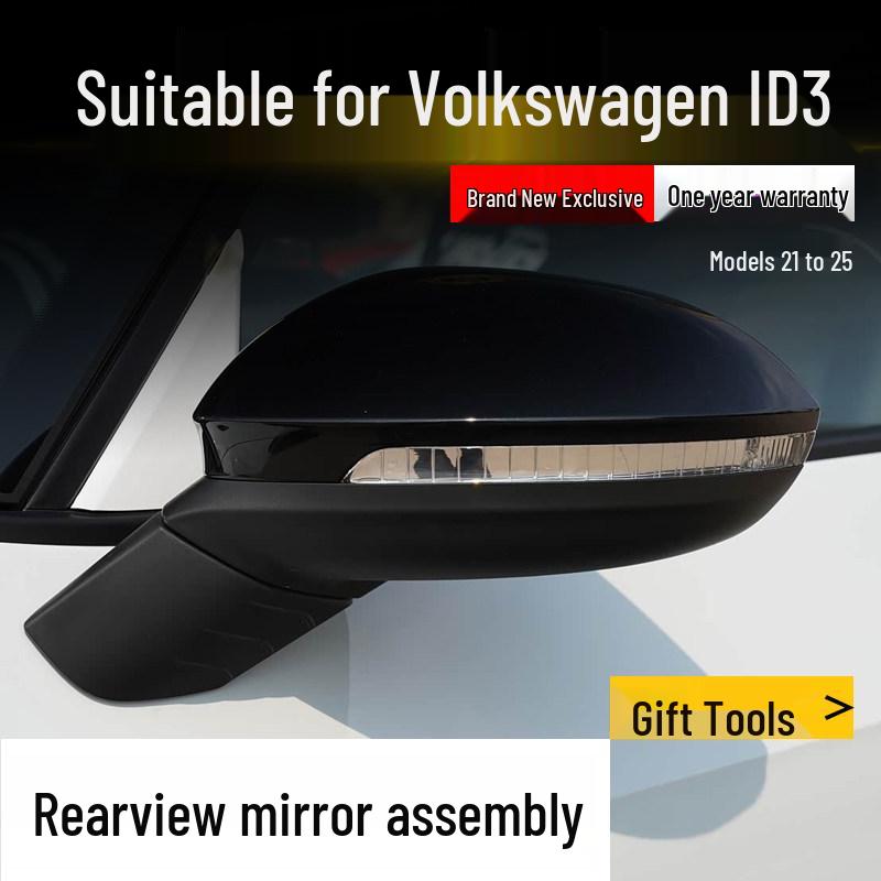 Volkswagen ID.3 Rearview Mirror Assembly Set for 2021-2025 Models 8 Line [Black] Driver s Side