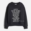 Swedish Single H's Plus Size Women's Letter Print round Neck T-shirt Loose-Fitting Fleece Pullover Sweatshirt
