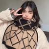 New Korean Style Plaid Knitted Scarf Winter Thicken Warm Wool Neck Warmer High Level Woolen Scarf For Students Luxury Scarf Wrap