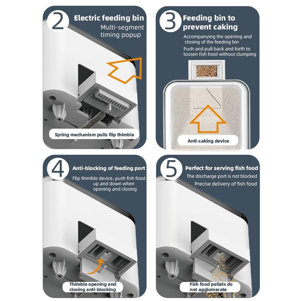 100ML Large Capacity Fish Feeder WiFi Smart Feeder Aquarium Timing Feeder  Fish Tank Accessories