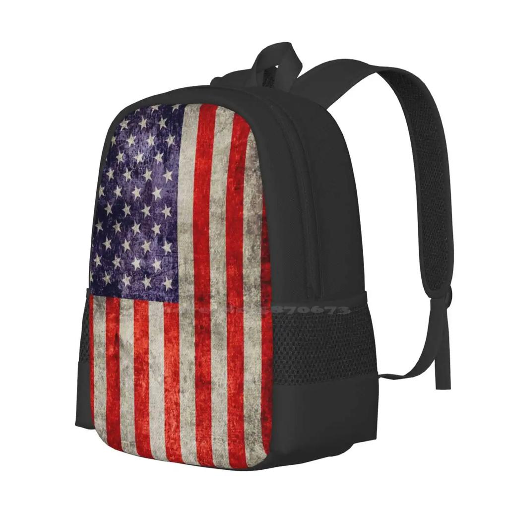 Antique American Flag New Arrivals Unisex Bags Student Bag Backpack American Flag Day July 4th 4th Of July Stars And Stripes