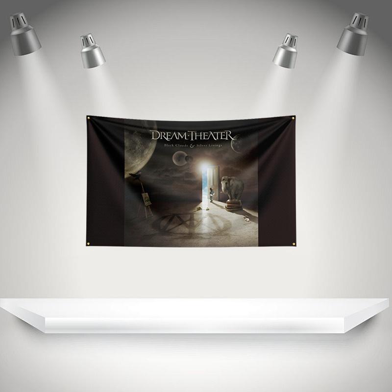 Ddream Theaters Flag Rock Music Band Banner 3x5ft With Grommets Hd Printing Tapestry Exhibition Music Band Fans Garage Decor