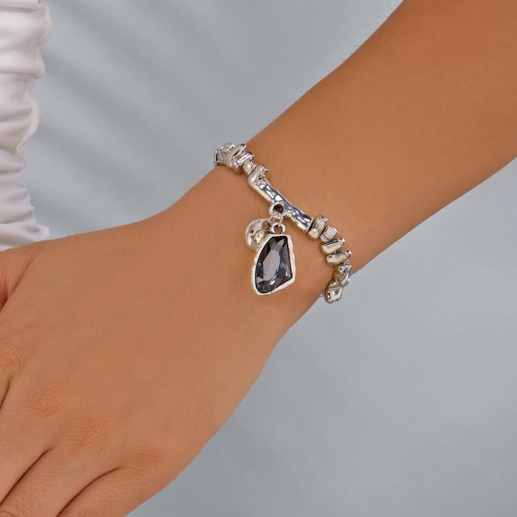 

Холодный Минималистичный Титановый Отделка Геометрический Набор Ювелирных Изделий с Подвеской и Цепочкой для Женщин Bracelet