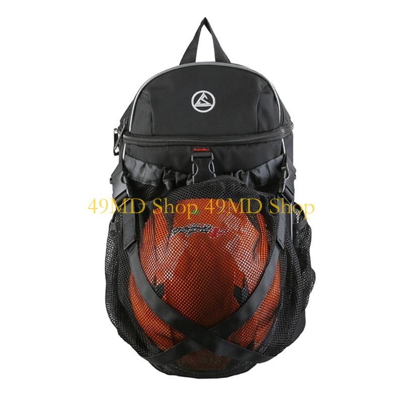 49MD Football Soccer Bag School Basketball Backpack Large Capacity PE Bag for Teen чёрный