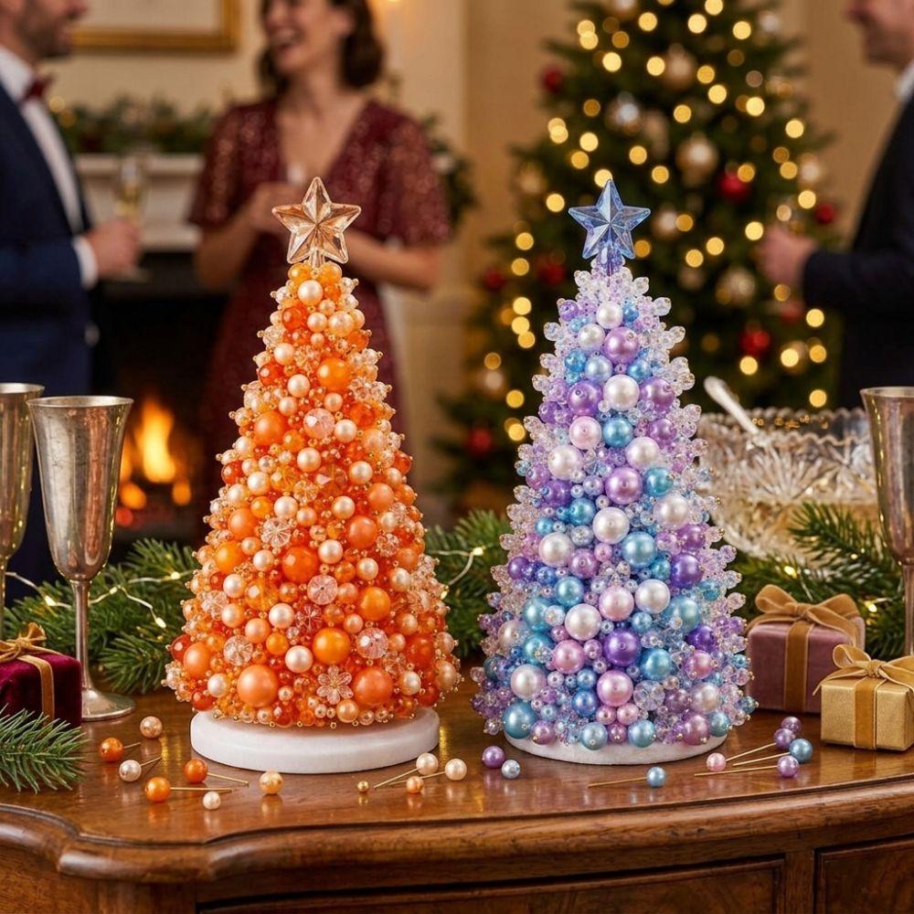 Colorful Christmas Tree Craft Kit Educational Mini Bead Weaving Set  Home Decoration