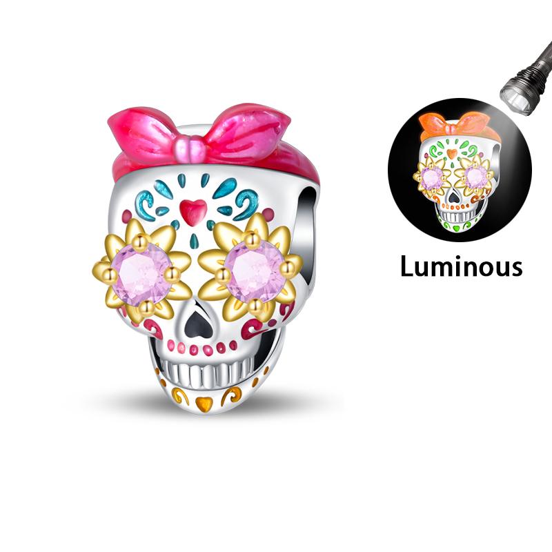 Original Copper Color Fashion Halloween Series Luminous Skull Elf Pumpkin Charms Beads Fit Qikaola Bracelets Diy Jewelry