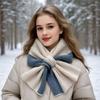 Cross Knit Knitted Scarf Mixed Color Winter Scarf Durable Cross Scarf  Autumn Winter Wear