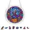 DYS Halloween Acrylic Puzzle Suncatcher, 7.87 Inch Sun Catcher Window Hanging Ornament, Ideal for Gifting and Home Decor