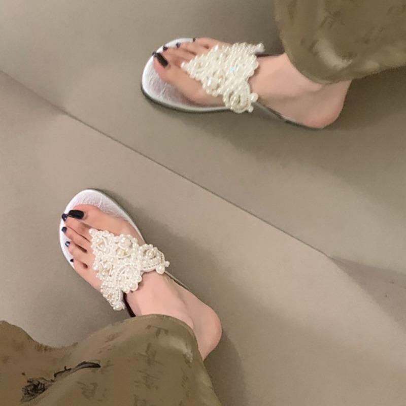 Fashion Fad Women Casual Sandals Bohemian Style New Fashion Pearl Decoration Sandals for Women Light Comfort Beach Shoes Sandalias Mujer