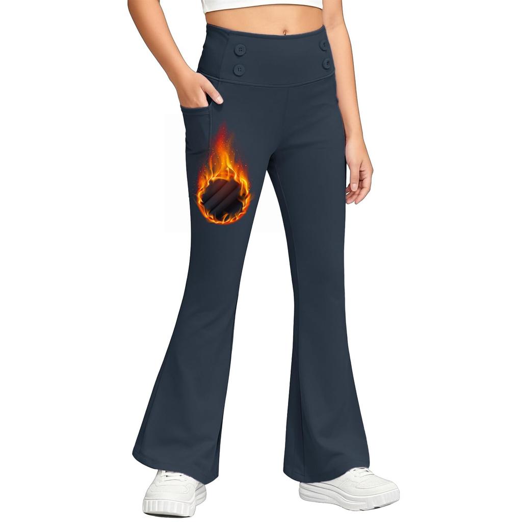 Children's Fashionable Color Cute Girls Casual Sports Yoga Pants Cropped Pants Leggings