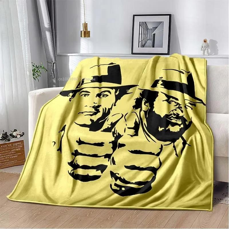 Grafická deka pro miminka Terence Hill a Bud Spencer Měkká domácí ložnice Postel Kancelářský přehoz Dekorace Pohodlné přehozy Děti